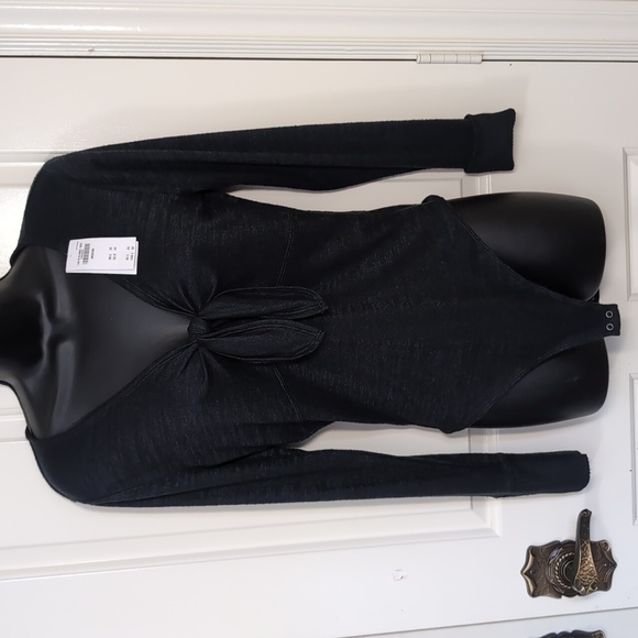 Abercrombie and Fitch Body Suit Soft Long Sleeve NEW Size Medium Black-blue - Picture 10 of 11